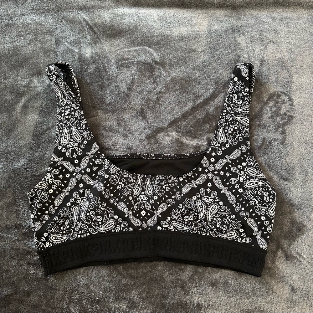PINK bandana print sports bra - Picture 2 of 3